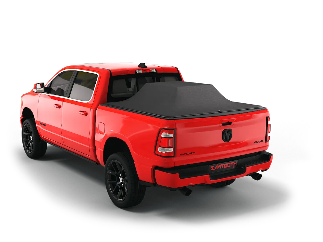 TR1056-16 – SAWTOOTH Tonneau Cover, Soft Roll-Up Hook And Loop Non-Lockable Matte Black Textile Composite Expandable ...